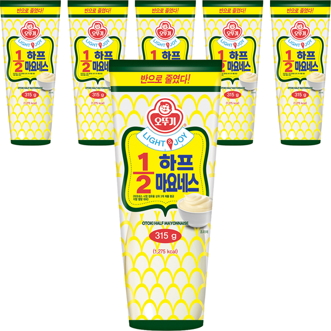 오뚜기 LIGHT & JOY 1/2 하프 마요네스, 315g, 6개