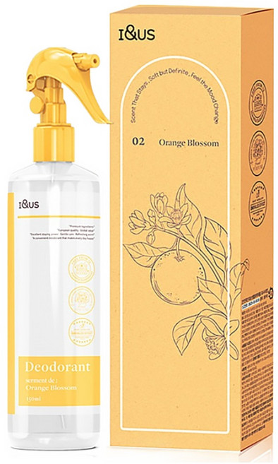 아이앤어스 프리미엄 오렌지 블라썸 탈취제 본품, 1개, 150ml