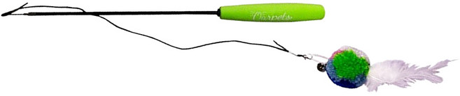 OurPets 三節伸縮逗貓棒, 綠色, 1個