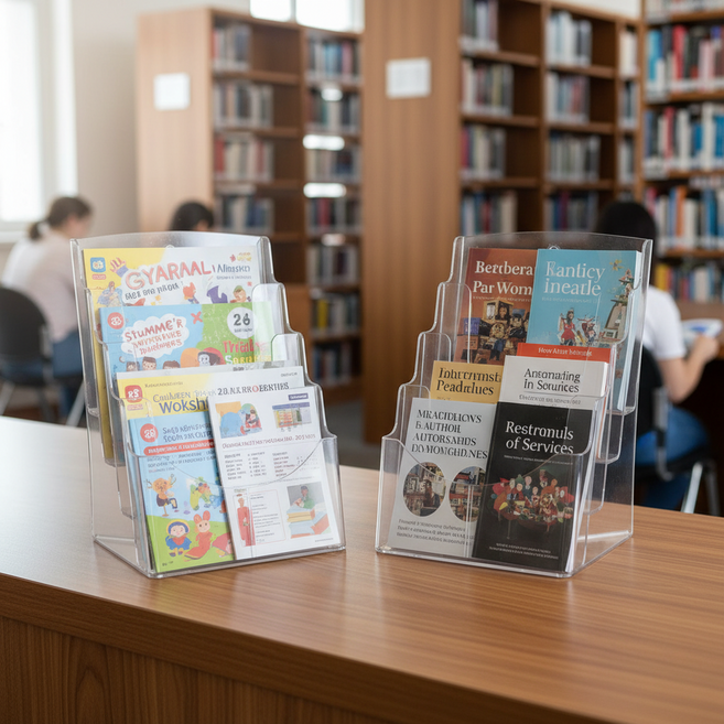 마메 아크릴 리플렛 POP 카다로그 꽂이 A4, 2개