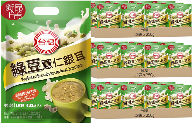 台糖 綠豆薏仁銀耳, 250g, 36袋