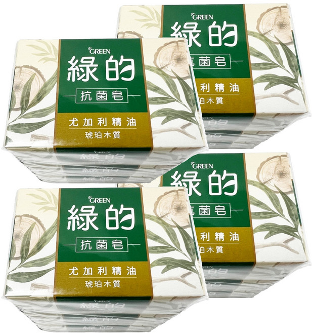 GREEN 綠的 抗菌皂 琥珀木質, 100g, 12個