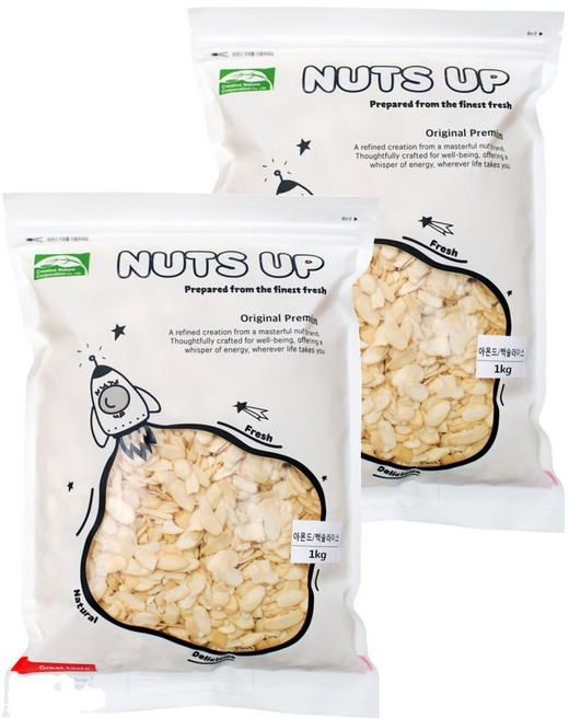 Well Nut 去皮杏仁片, 1kg, 2包
