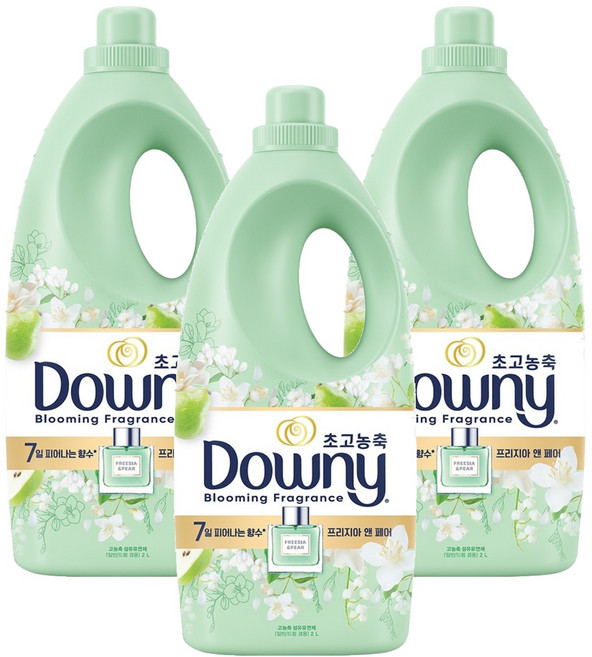 다우니 향수 컬렉션 섬유유연제 프리지아 앤 페어 본품, 2L, 3개