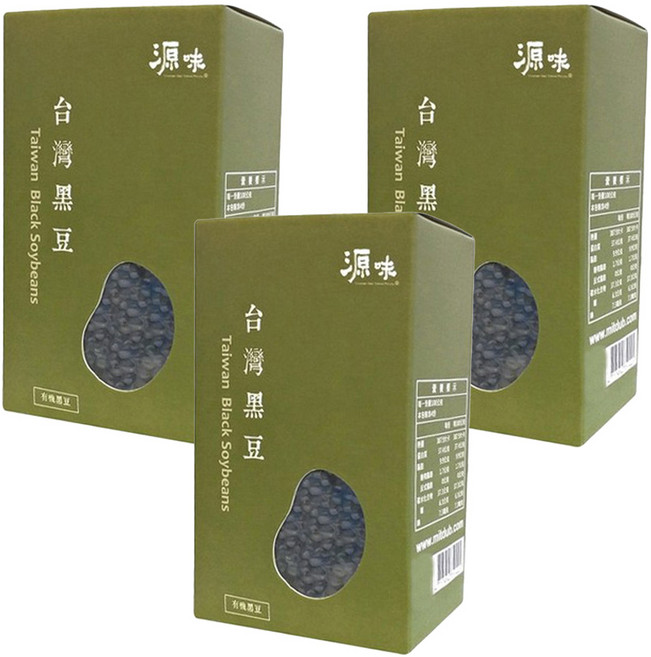 台灣源味本舖 台灣有機黑豆, 400g, 3盒