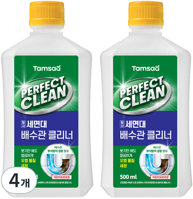 탐사 퍼펙트클린 겔타입 배수관 세정제 부식방지성분 함유, 500ml, 4개