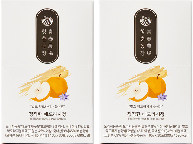청춘농장 정직한 배도라지청, 300g, 2개