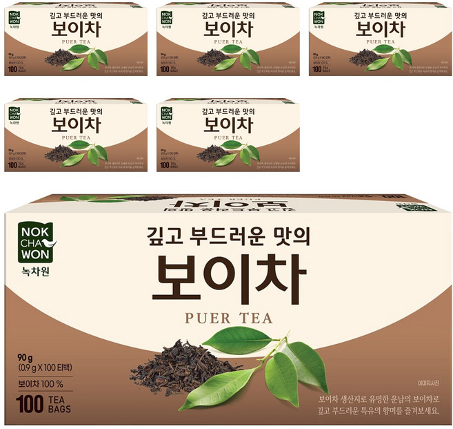 녹차원 보이차, 900mg, 100개입, 6개