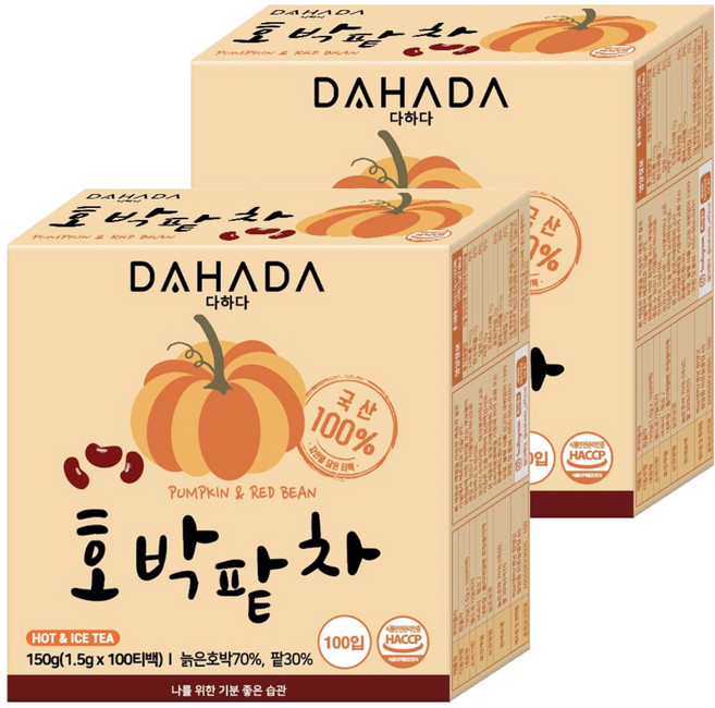 다하다 호박팥차, 1.5g, 100개입, 2개