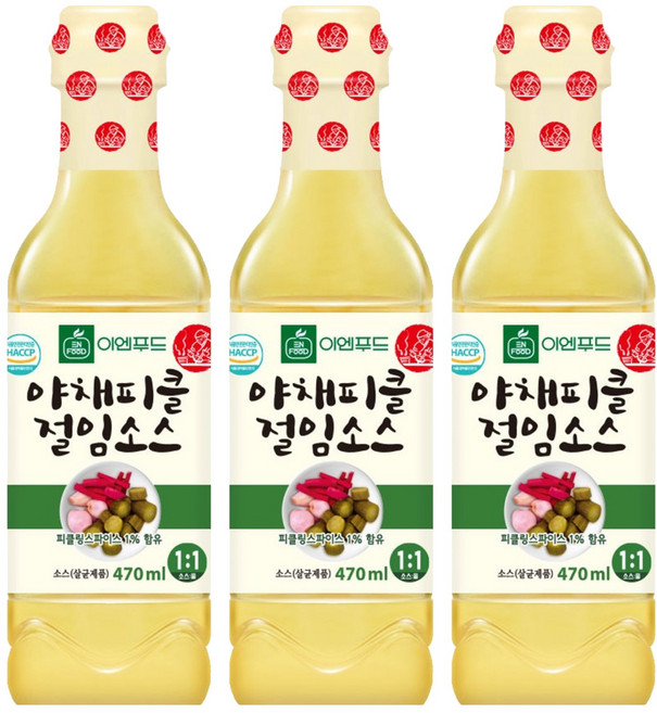 이엔푸드 야채피클 절임소스, 470ml, 3개