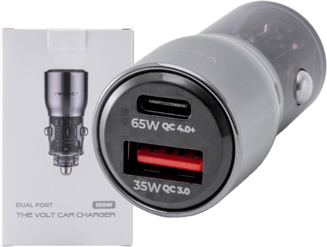 벤딕트 100W QC4.0+PD3.0 동시 초고속 차량용 시거잭 충전기, 더볼트, 혼합색상