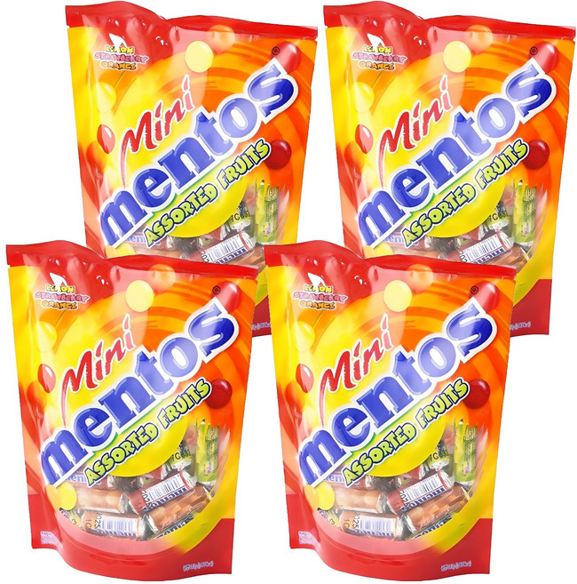 mentos 曼陀珠 迷你Mentos 水果糖 31入, 310g, 4個