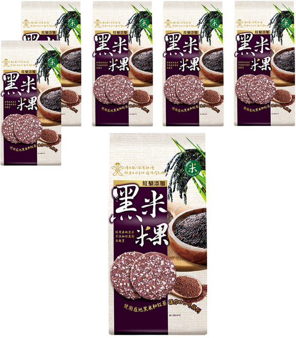 旺旺 黑米米果紅藜口味, 6包, 126g