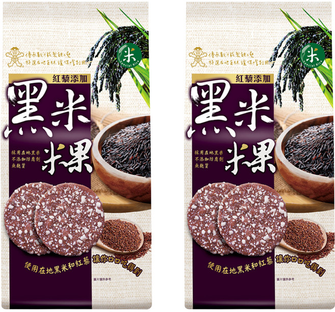 旺旺 黑米米果紅藜口味, 2包, 126g