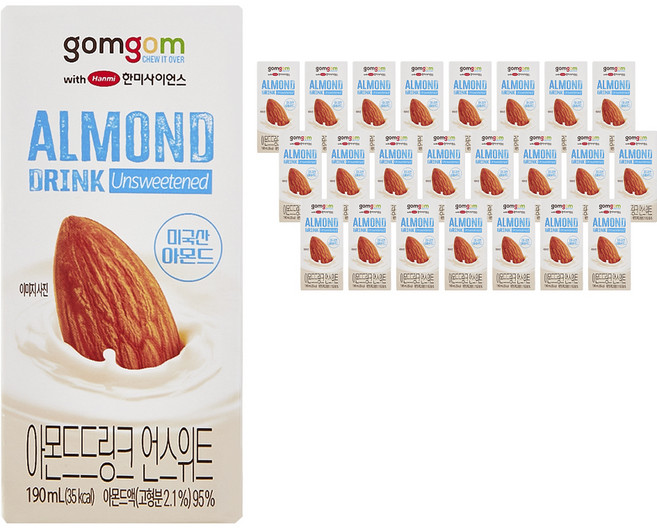 곰곰 아몬드드링크 언스위트, 24개, 190ml
