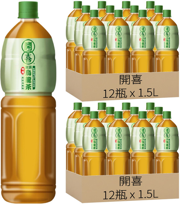 開喜 凍頂烏龍茶 無糖, 1.5L, 24瓶