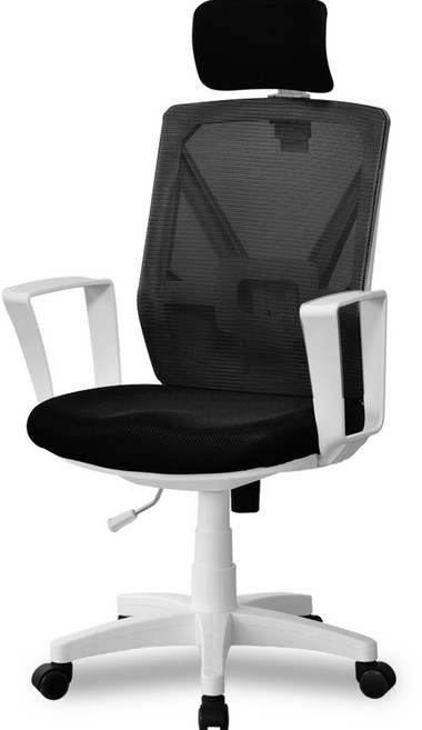 체어포커스 챔프 CMPW200 헤더형 의자, 화이트(바디) + 블랙