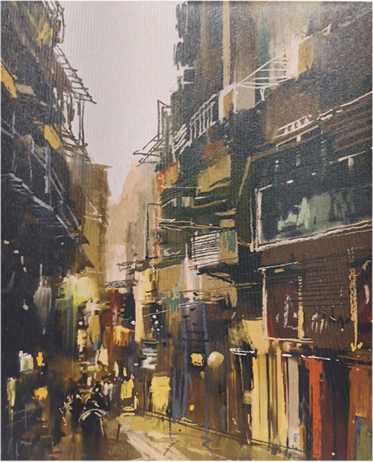 24mama掛畫 單聯式 繪畫藝術 插圖 城市 無框畫 城市景觀畫