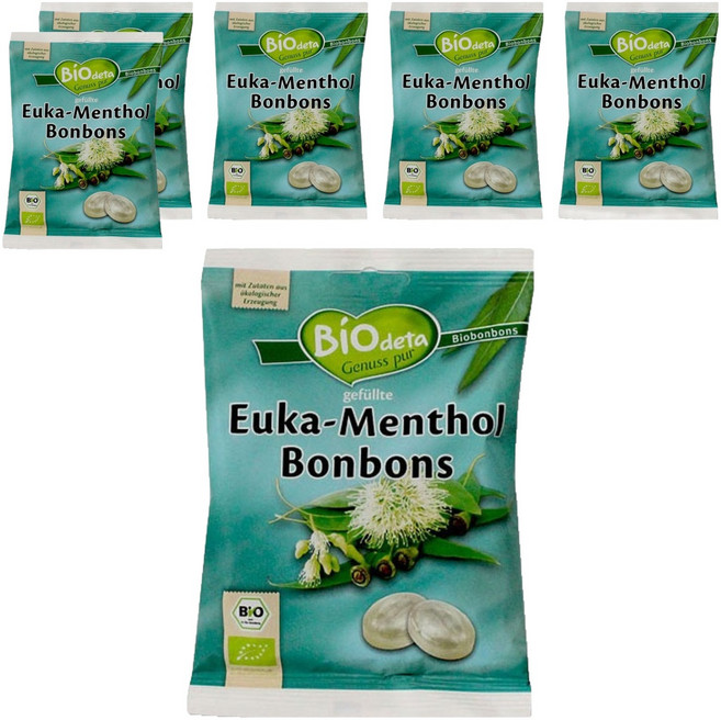 [비오데타] 비오데타 유기농 유칼립투스 멘톨향 캔디, 75g, 6개