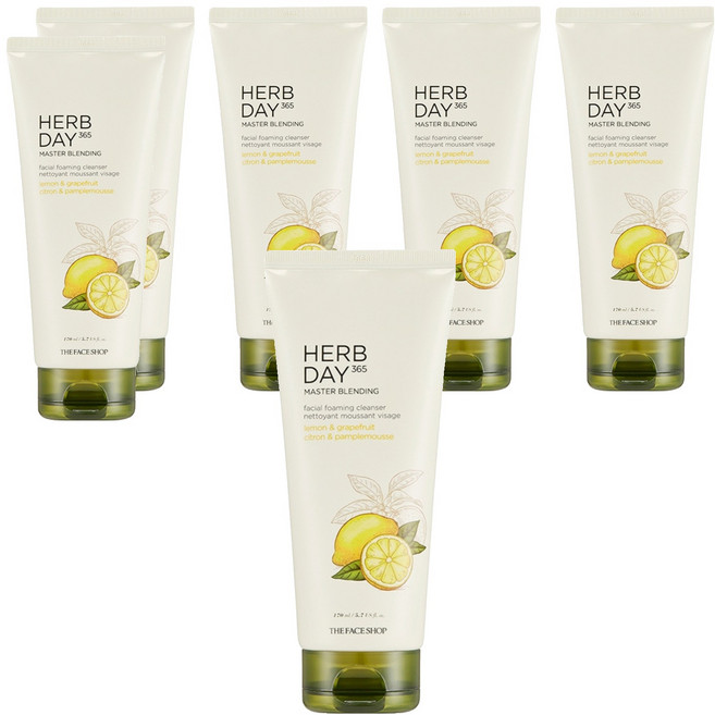 더페이스샵 허브데이 마스터 블렌딩 페이셜 클렌징폼 레몬, 170ml, 6개