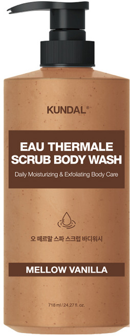 KUNDAL 昆黛爾 Au Thermal Spa 磨砂沐浴乳 柔和香草香, 1個, 718ml