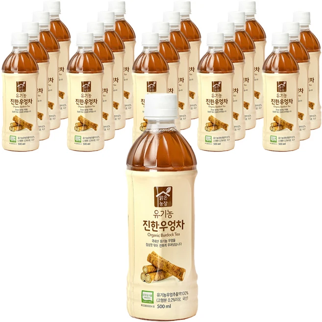 맑은농장 유기농 진한우엉차, 500ml, 20개 - 쿠팡