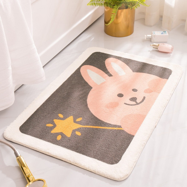 인아트 귀여운 동물 발매트, 핑크 래빗