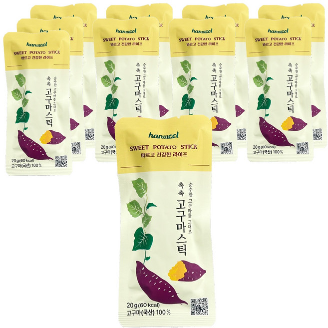 한울 촉촉 고구마 스틱, 20g, 10개