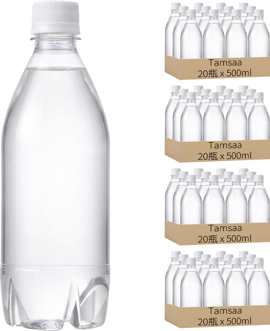 Tamsaa 無標籤白葡萄風味氣泡水, 500ml, 80瓶