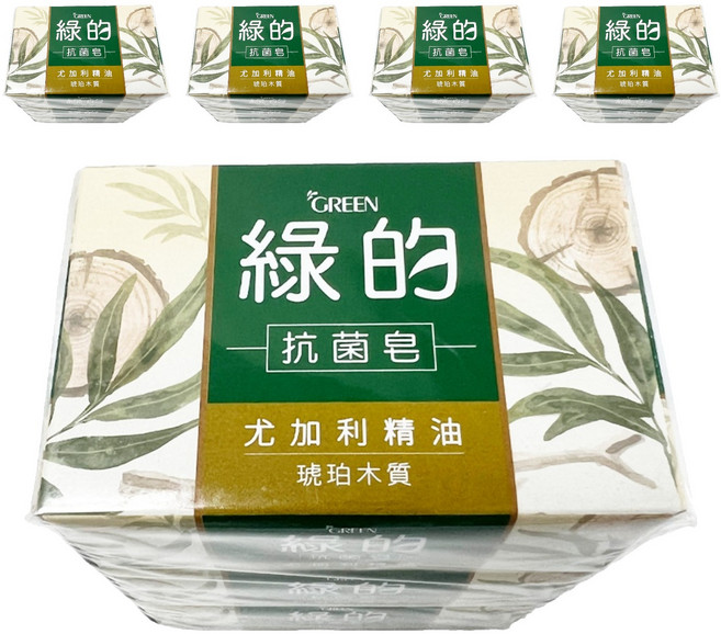 GREEN 綠的 抗菌皂 琥珀木質, 100g, 15個