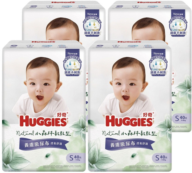HUGGIES 好奇 小森林黏貼型紙尿褲/尿布 4~8kg 30836, 小碼 (S), 160片