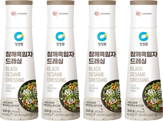 청정원 참깨 흑임자 드레싱, 300g, 4개