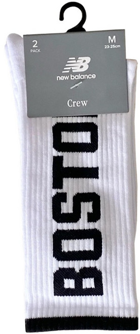 New Balance Boston Crew Socks 刺繡 長襪 米白色 L(25~27cm) 2雙
