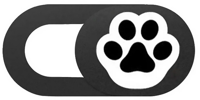 AIDA 鏡頭隱私貼, 1個, 貓掌01 黑色 + 白色