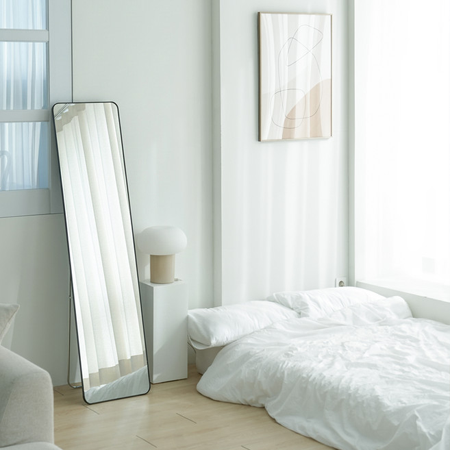 엠디유마켓 프리미엄 2in1 대형 전신거울, 블랙