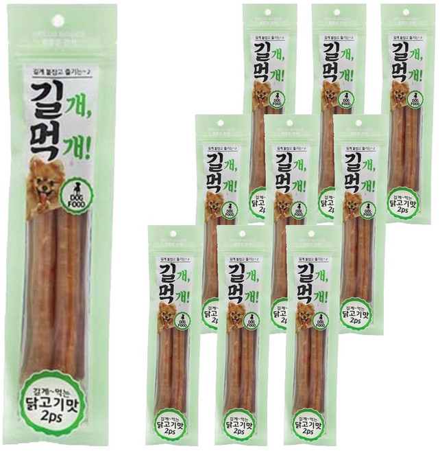 참좋은간식 길개먹개 강아지 간식 2p, 닭고기맛, 64g, 10개