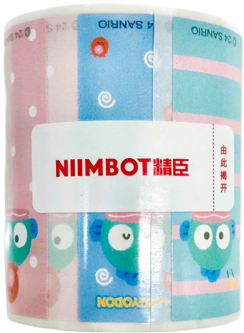 NIIMBOT B21S 防水貼紙 人魚漢頓圖案 適用於B1/B3S型號, 320張, 1捲