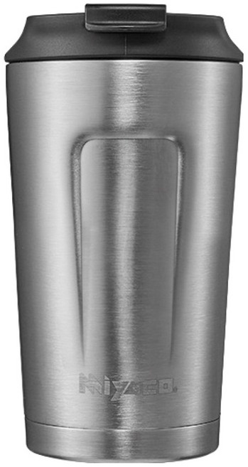 MiyAco 米雅可 品味316真空咖啡隨行杯 380ml 杯身SUS304不銹鋼 杯身內層SUS316不銹鋼 杯蓋PP聚丙烯 台灣產, 不銹鋼, 1個