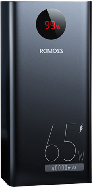 로모스 PEA40 Pro 초고속 충전 65W 대용량 보조배터리 40000mAh 멀티단자, PEA40-282, 블랙