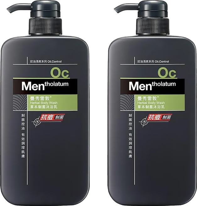 MENTHOLATUM 曼秀雷敦 男士制菌沐浴乳 草本香氣 650ml 含IPMP成分 添加Bio-protect調理, 2件
