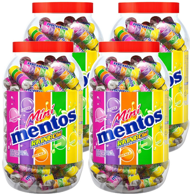 멘토스 미니 뉴레인보우 츄잉캔디, 1kg, 4개