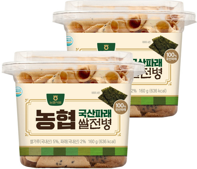 농협 파래 쌀전병, 160g, 2개