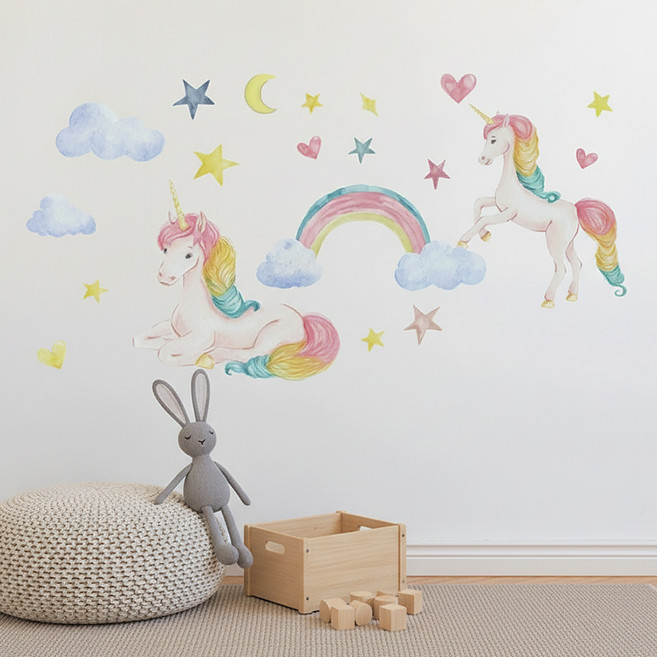 LANO 북유럽 유니콘 포인트 인테리어 벽지 스티커