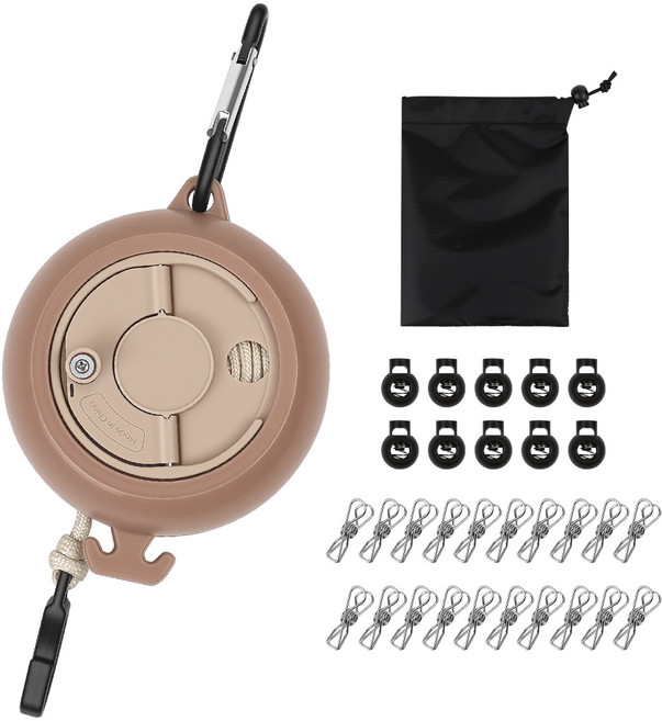 코멧 휴대용 여행 빨래줄 10m, 애프리콧 베이지, 1개