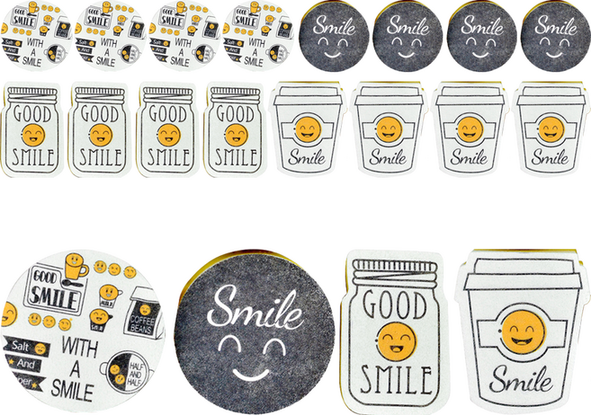 구디푸디 스마일 수세미 4종 세트 스펀지, 4개, 5세트