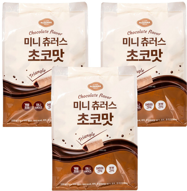 로마나 미니 츄러스 초코맛, 300개, 2g