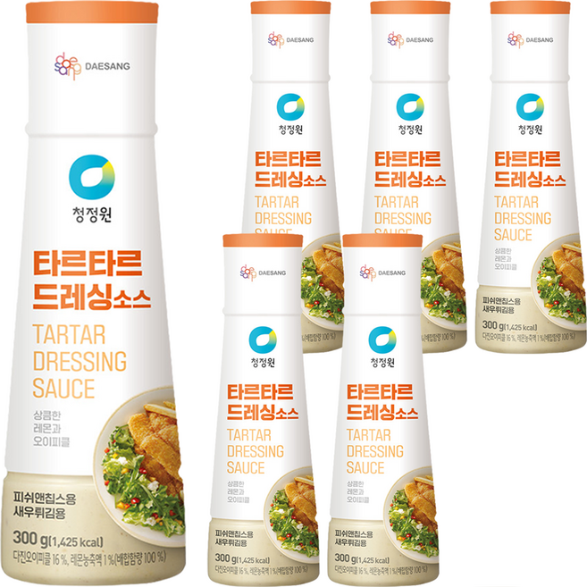 청정원 타르타르 드레싱 소스, 300g, 6개