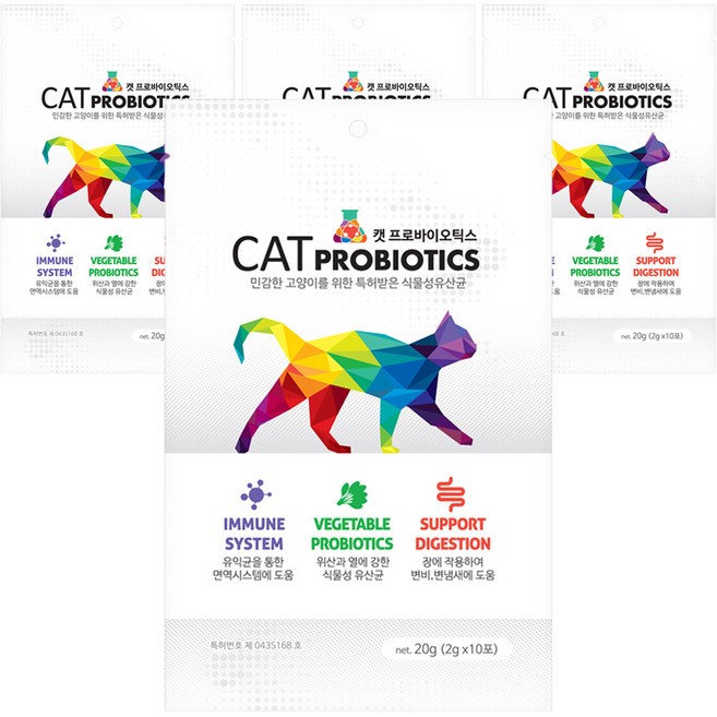 반랩 캣 영양제 10p, 20g, 장건강/유산균, 4개