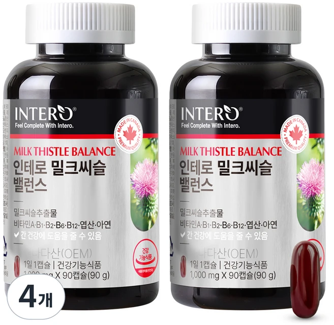 인테로 밀크씨슬 밸런스, 90g, 4개 - 쿠팡