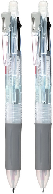 제브라 사라사 멀티펜 투명 0.5mm 3+S, 3색, 2개